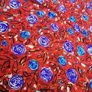 Nadia Roden for Metropolitan Opera Silk Scarf Roses 41" Red